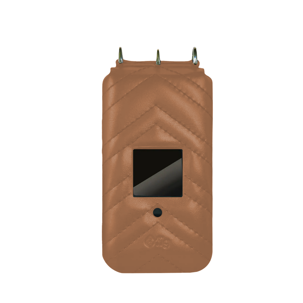 Fig Mini leather crossbody case, brown