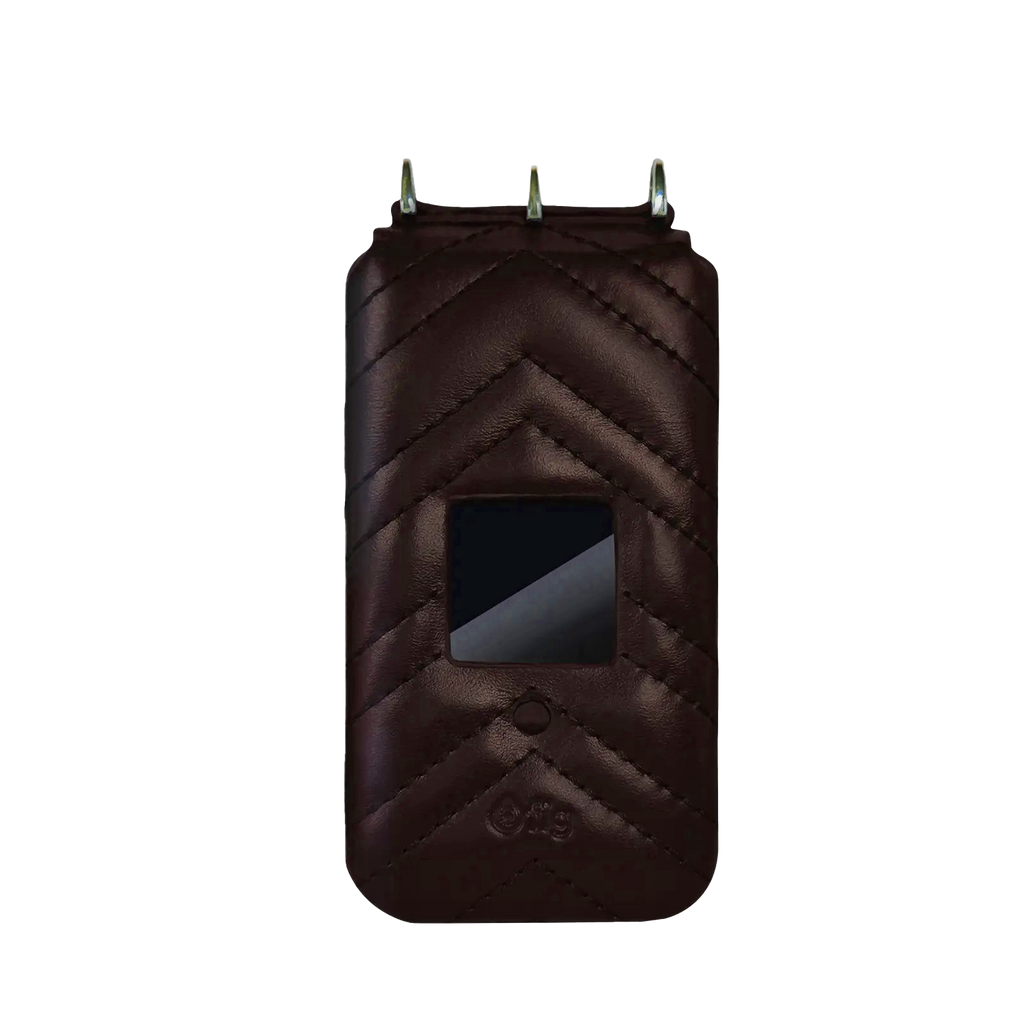 Fig Mini leather crossbody case, maroon