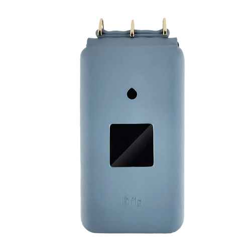 Fig Flip II genuine leather case with strap, light blue